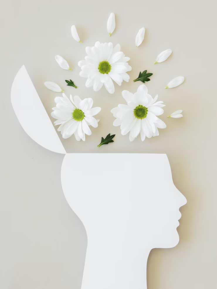 Head with flowers